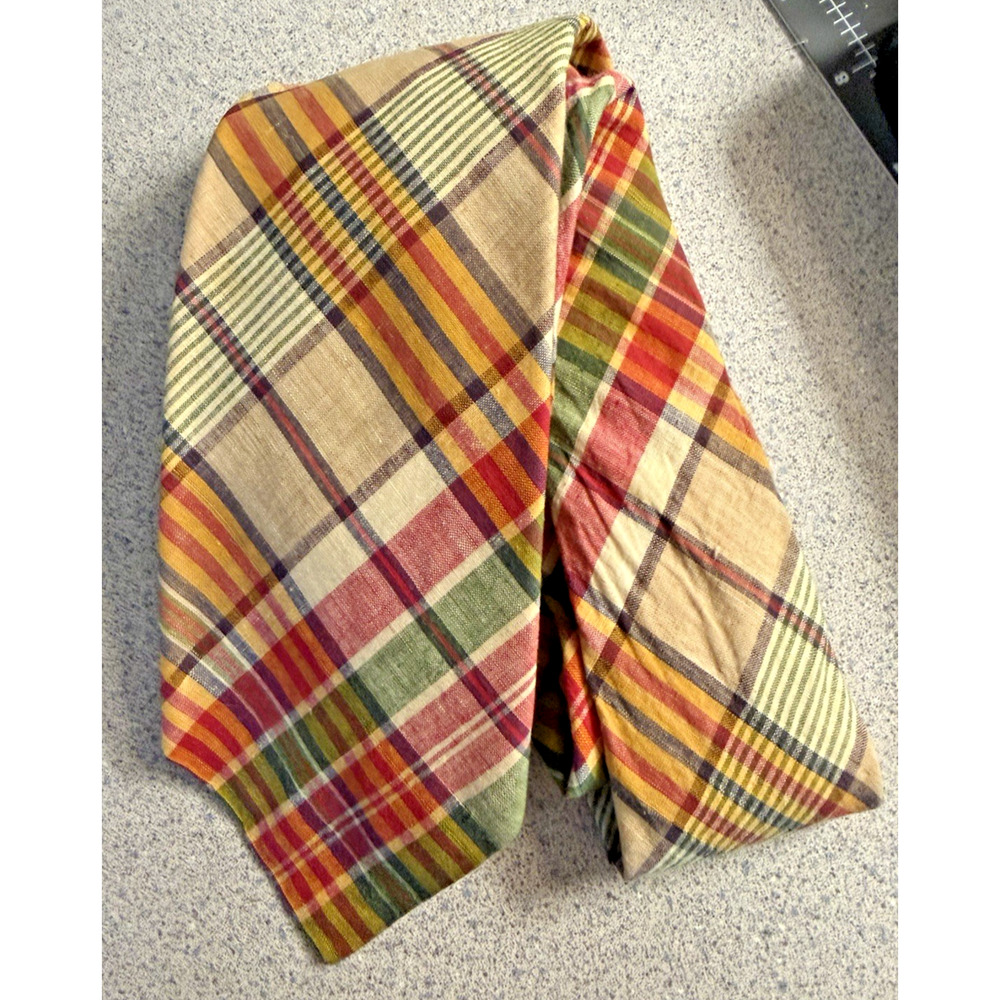 Vintage 1970 Rooster Ruffler Plaid Tie necktie Preppy Classic cotton EVC
